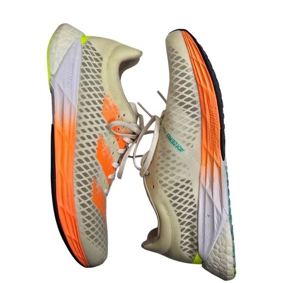 Adidas Adizero Pro White Screaming Orange Solar Yellow Lightstrike Running Sneak - Picture 3 of 13